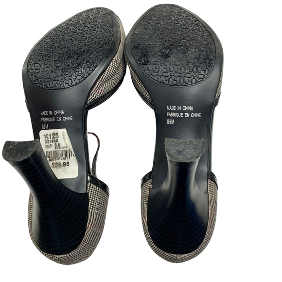 💋 NWT LE CHATEAU Plaid Peep Toe (8.5) - Picture 6 of 6